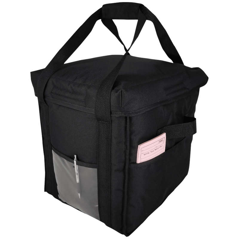 Black, Nylon 13″ X 10″ X 9″ Food Delivery Bag, Insulated Food Carrier, 4/PK  – DEI Equipment